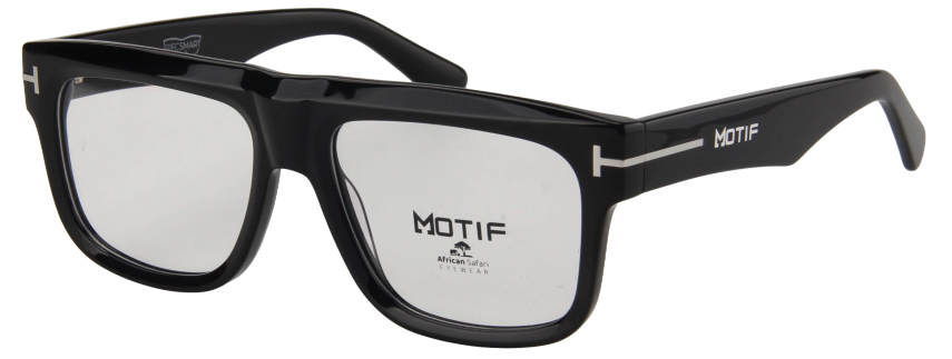 Safari Men Afro Motif Eyeglasses: Chima - Black - SpecSMART Eye Clinic (Diagonal View)