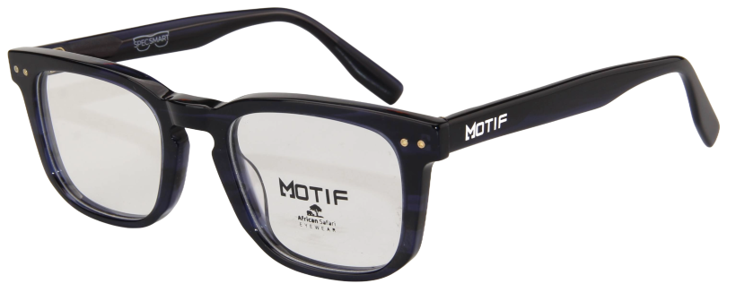 Safari Men Afro Motif Eyeglasses: Dike - Black - SpecSMART Eye Clinic (Diagonal View)
