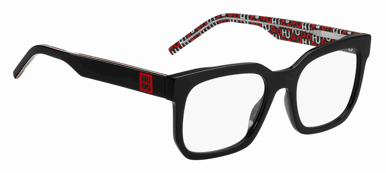 Premium Men Hugo Eyeglasses: HG 1223-Black Pattern Black (3)- SpecSMART Eye Clinic (Diagonal View)