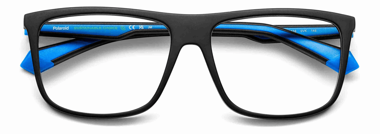 Premium Men Polaroid Eyeglasses: PLD D516-Matte Black Blue - SpecSMART Eye Clinic (Fron(2t View)