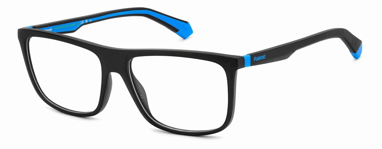 Premium Men Polaroid Eyeglasses: PLD D516-Matte Black Blue(2) - SpecSMART Eye Clinic (Diagonal View)