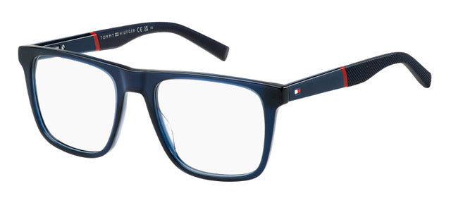 Premium Men Tommy Hilfiger Model Eyeglasses: TH 2045 - Blue Red- SpecSMART Eye Clinic (Diagonal View)
