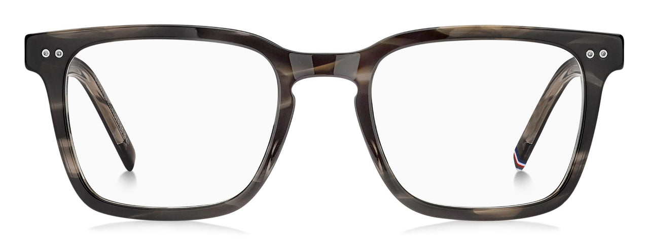 Men Premium Tommy Hilfiger Eyeglasses: TH 2034 - Grey Horn - SpecSMART Eye Clinic (Front View)