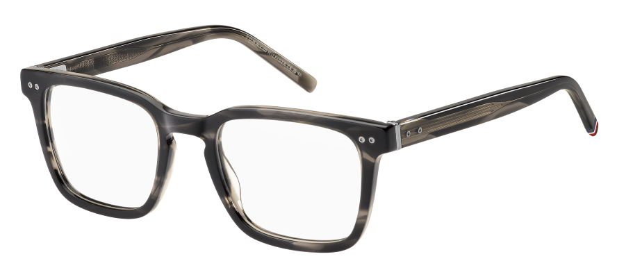 Men Premium Tommy Hilfiger Eyeglasses: TH 2034 - Grey Horn - SpecSMART Eye Clinic (Diagonal View)