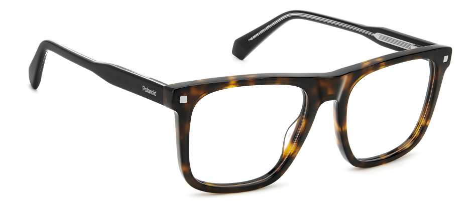 Men Premium Polaroid Eyeglasses: PLD D506 - Havana - SpecSMART Eye Clinic (Diagonal View)