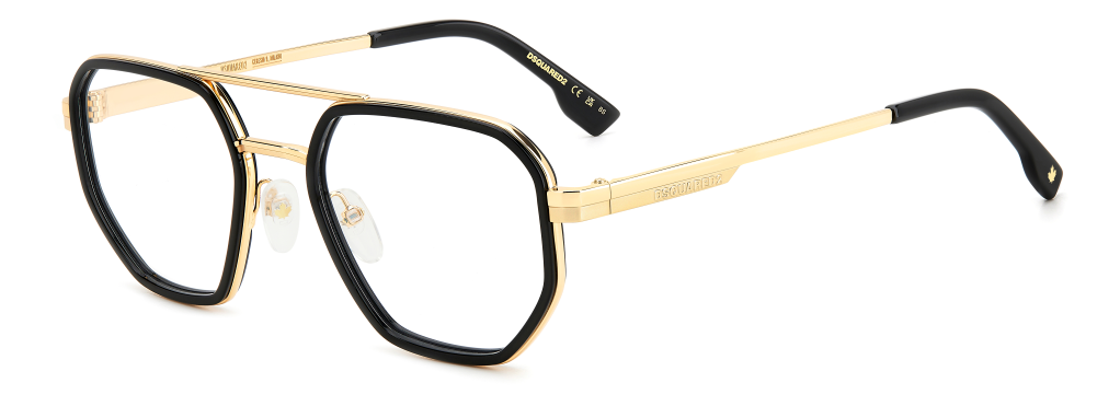 Men Premium Dsquared2 Eyeglasses: D2 0111 - Black - SpecSMART Eye Clinic (Diagonal View)