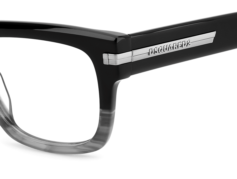 Men Premium Dsquared2 Eyeglasses: D2 0163 - Black Grey - SpecSMART Eye Clinic (Zoom View)