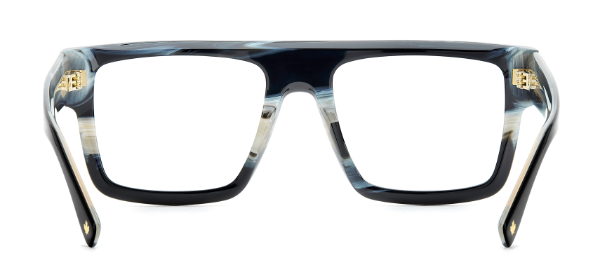 Men Premium Dsquared2 Eyeglasses: D2 0147 - Black - SpecSMART Eye Clinic (Back View)