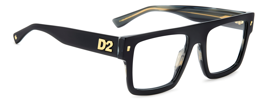 Men Premium Dsquared2 Eyeglasses: D2 0147 - Black(2) - SpecSMART Eye Clinic (Diagonal View)