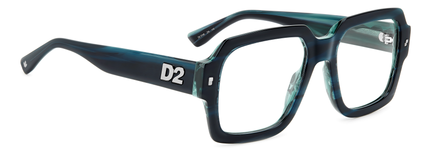 Men Premium Dsquared2 Eyeglasses: D2 0148 - Teal(2) - SpecSMART Eye Clinic (Diagonal View)