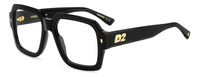 Thumbnail for Men Premium Dsquared2 Eyeglasses: D2 0148 - Black - SpecSMART Eye Clinic (Diagonal View)