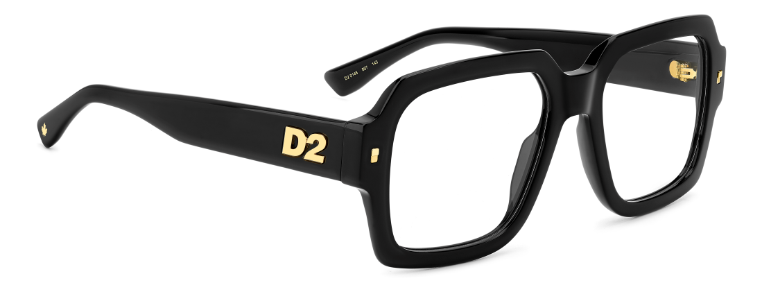 Men Premium Dsquared2 Eyeglasses: D2 0148 - Black(2) - SpecSMART Eye Clinic (Diagonal View)