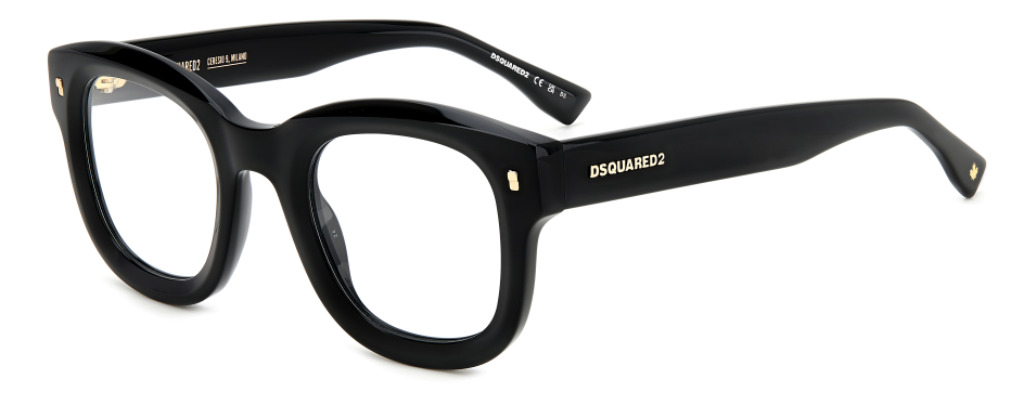 Men Premium Dsquared2 Eyeglasses: D2 0091 - Black - SpecSMART Eye Clinic (Diagonal View)