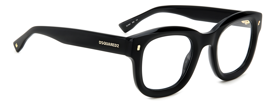 Men Premium Dsquared2 Eyeglasses: D2 0091 - Black(2) - SpecSMART Eye Clinic (Diagonal View)