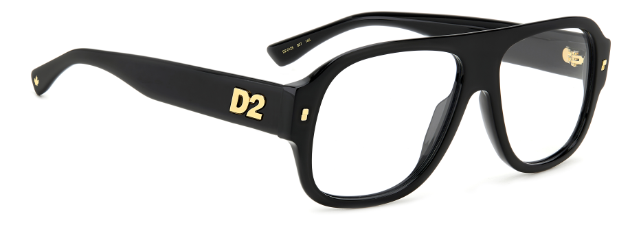 Men Premium Dsquared2 Eyeglasses: D2 0125 - Black(2) - SpecSMART Eye Clinic (Diagonal View)