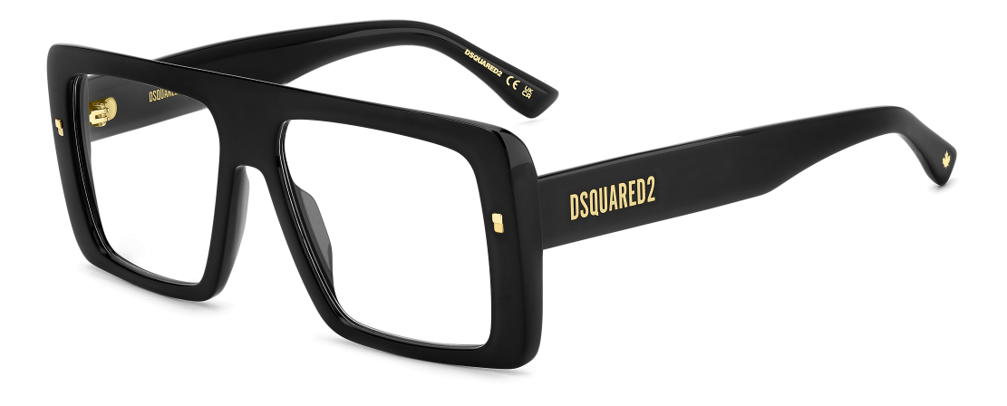 Men Premium Dsquared2 Eyeglasses: D2 0166 - Black - SpecSMART Eye Clinic (Diagonal View)
