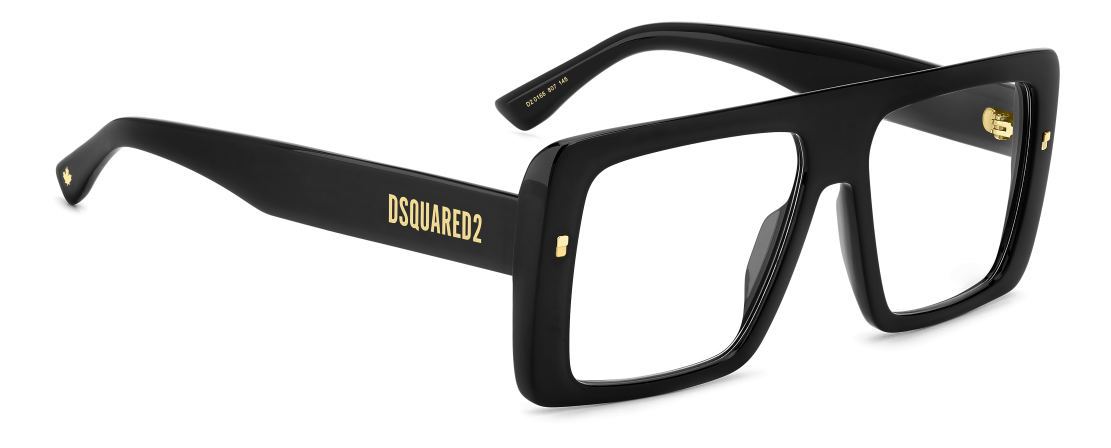 Men Premium Dsquared2 Eyeglasses: D2 0166 - Black(2 - SpecSMART Eye Clinic (Diagonal View)