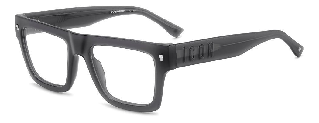 Men Premium Dsquared2 Eyeglasses: Icon 0023 - Grey - SpecSMART Eye Clinic (Diagonal View)