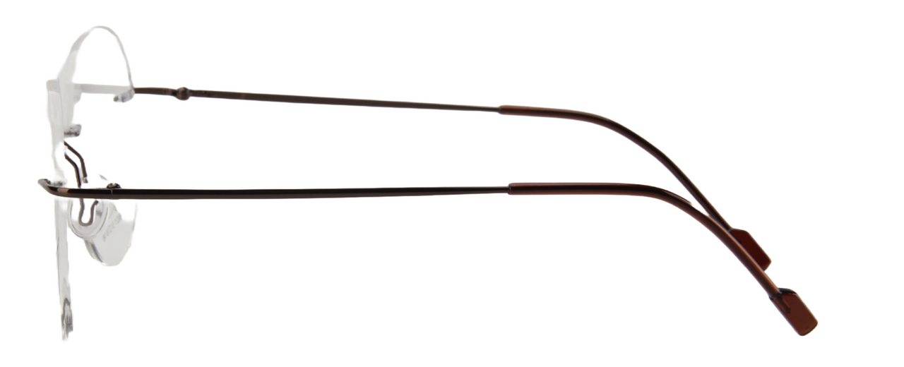 Men Rimless Eyeglasses : Gravity - Brown - SpecSMART Eye Clinic (Side View)