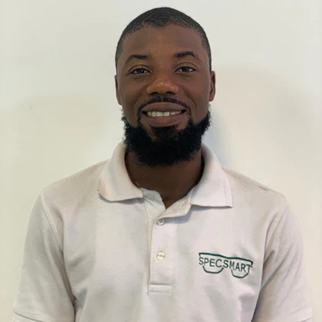 Headshot of Ayyub Ismail, Head Optician at SpecSMART 
Eye Clinic Ikeja, expert in Clinical Dispensing, 
Pediatrics, and Advanced Lens Technology
