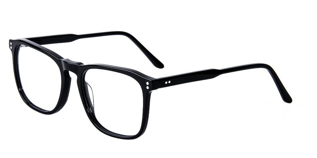 Men Cristal : Stevie -  Shiny Black SpaceSMART eye clinic Diagonal View