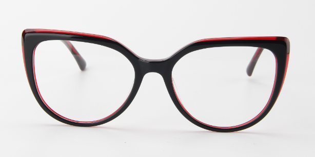 Women Calypso Eyeglasses: Milana - Black/Red - SpecSMART Eye Clinic (Front View)