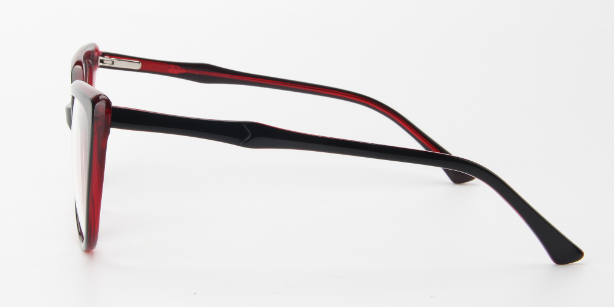 Women Calypso Eyeglasses: Milana - Black/Red - SpecSMART Eye Clinic (Side View)