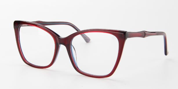 Women Insignia Eyeglasses: Ellie - Red - SpecSMART Eye Clinic (Diagonal View)