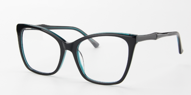 Women Insignia Eyeglasses: Ellie - Green - SpecSMART Eye Clinic (Diagonal View)