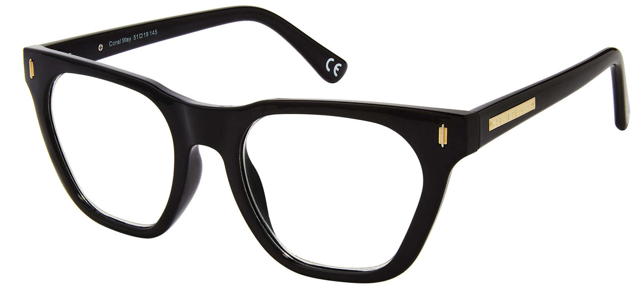 Premium Men PRIVE' REVEAUX Eyeglasses: CORAL WAY - BLACK - SpecSMART Eye Clinic (Side View)