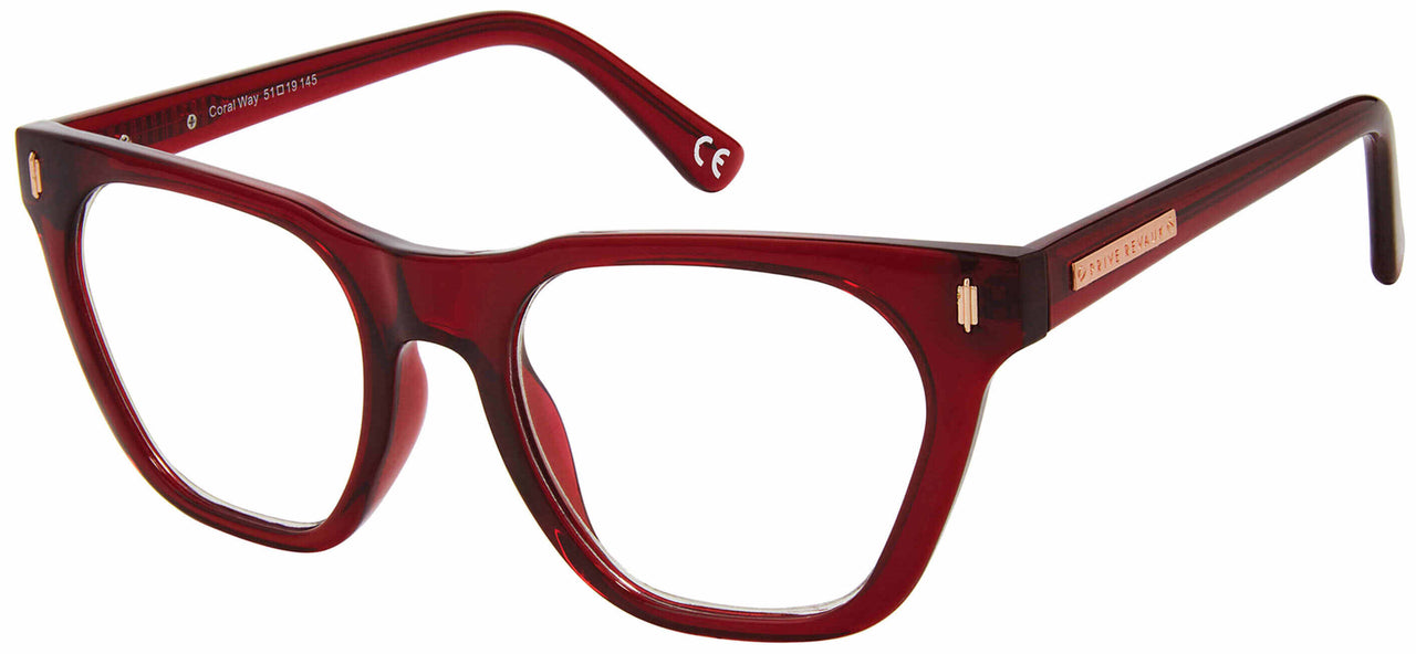 Premium Men PRIVE' REVEAUX Eyeglasses: CORAL WAY - BURGUNDY 2 - SpecSMART Eye Clinic (Side View)