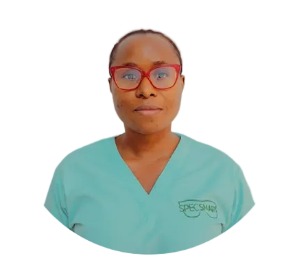 Headshot  of Dr. Adamma Maryann Aligwekwe, Practice Head and Senior Optometrist at SpecSMART Eye Clinic Ikeja, specialising in Dry Eye, Digital Strain, and Diabetic Eye Care.