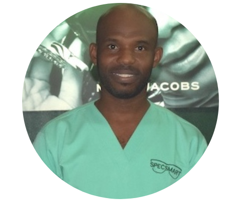 Headshot of Dr. Itua Enaakhe, Senior Optometrist at SpecSMART Eye Clinic Ikeja, specializing in Pediatric Eye Care, Cataracts, and AMD Monitoring