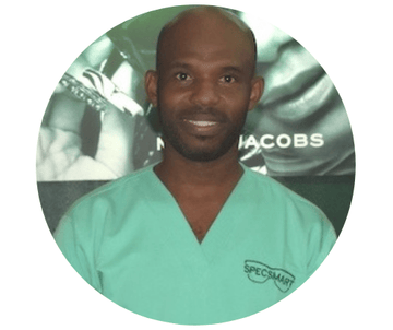 Headshot of Dr. Itua Enaakhe, Senior Optometrist at SpecSMART Eye Clinic Ikeja, specializing in Pediatric Eye Care, Cataracts, and AMD Monitoring