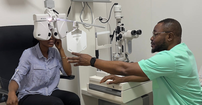 Eye Doctor performing refraction test