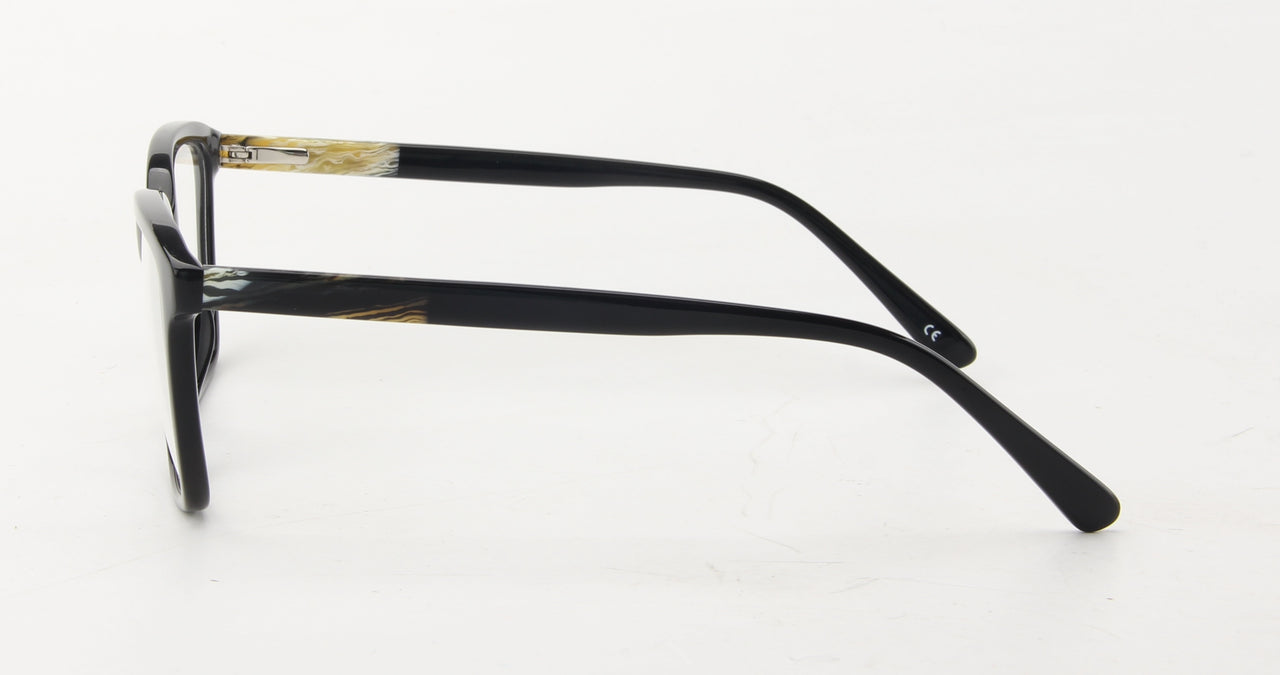 Men Insignia Eyeglasses: Amos - Black - SpecSMART Eye Clinic (Side View)