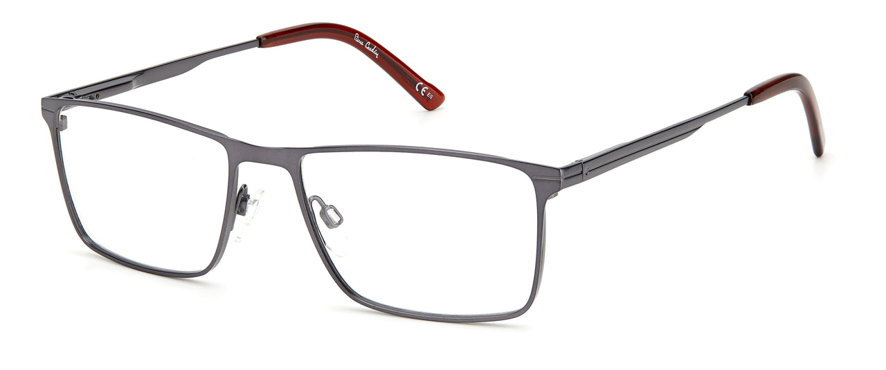 Premium Men PIERRE CARDIN Eyeglasses: P.C. 6879 - MATTE DARK RUTHENIUM - SpecSMART Eye Clinic (Diagonal View)