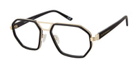 Thumbnail for Premium Men PRIVE' REVEAUX Eyeglasses: PLYMOUTH - BLACK GOLD - SpecSMART Eye Clinic (Side View)