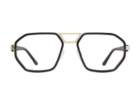 Thumbnail for Premium Men PRIVE' REVEAUX Eyeglasses: PLYMOUTH - BLACK GOLD - SpecSMART Eye Clinic (Front View)