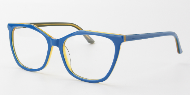 Women Calypso Eyeglasses: Mia - Blue - SpecSMART Eye Clinic (Diagonal View)