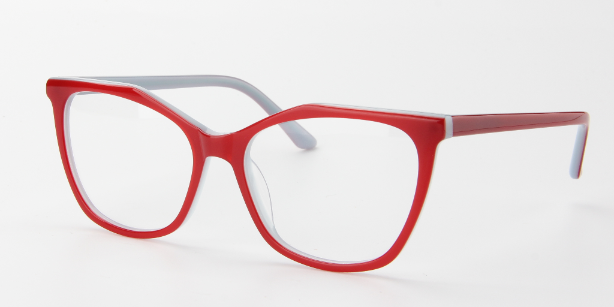 Women Calypso Eyeglasses: Mia - Red - SpecSMART Eye Clinic (Diagonal View)