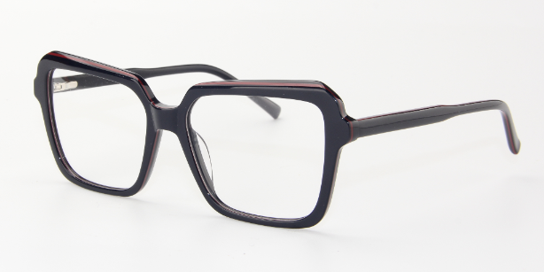 Women Calypso Eyeglasses: Tito - Blue & Red - SpecSMART Eye Clinic (Diagonal View)