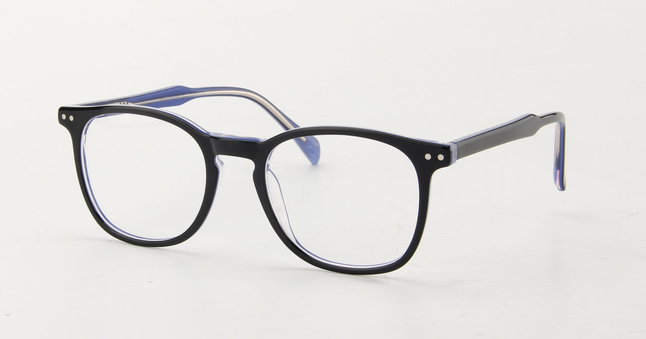 Men Access Eyeglasses: Benjamin Black/Blue - SpecSMART Eye Clinic (Diagonal View)