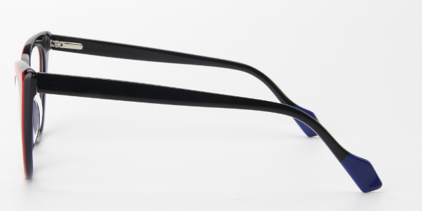 Women Calypso Eyeglasses: Soso- Red & Blue - SpecSMART Eye Clinic (Side View)