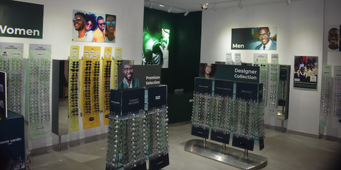 Eyeglasse ranges on display at SpecSMART Eye Clinic Ikeja