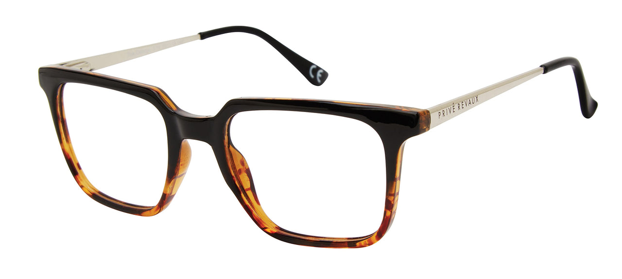 Premium Men PRIVE' REVEAUX Eyeglasses: THE GEORGE - BLACK HORN - SpecSMART Eye Clinic (Side View)