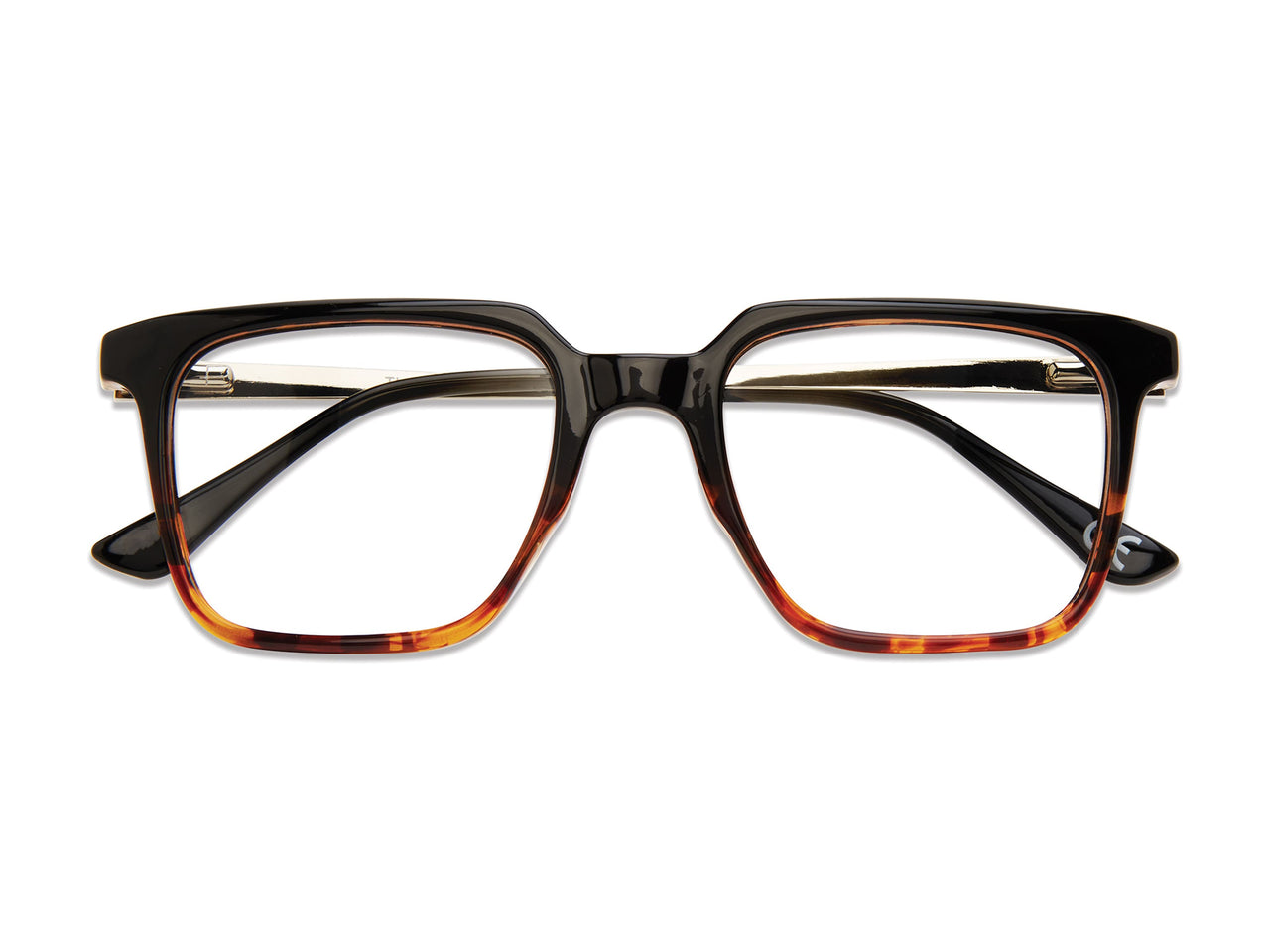 Premium Men PRIVE' REVEAUX Eyeglasses: THE GEORGE - BLACK HORN - SpecSMART Eye Clinic (Front View)
