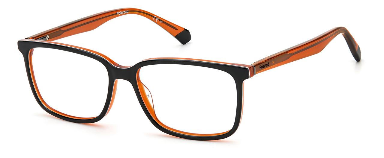 Premium Men Polaroid Eyeglasses: PLD D394 - Black Orange - SpecSMART Eye Clinic (Diagonal View)