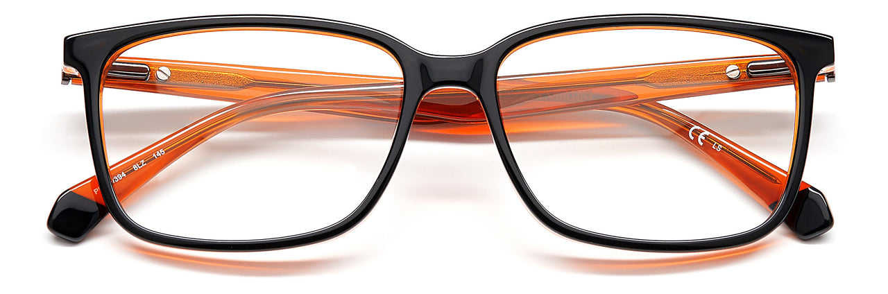 Premium Men Polaroid Eyeglasses: PLD D394 - Black Orange(2) - SpecSMART Eye Clinic (Front View)
