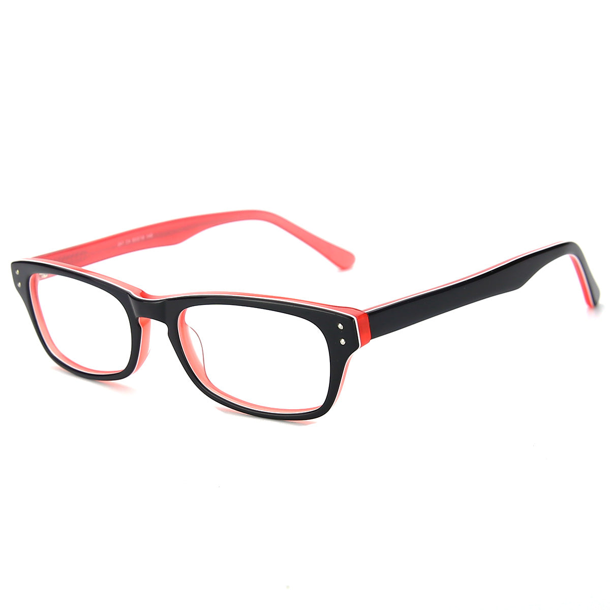 Women Insignia Eyeglasses: Addison -Black & Red - SpecSMART Eye Clinic (Diagonal View)